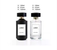 Vaporisateur de parfum en verre unique de haute qualité Fabricant de flacon de parfum à sertir rond noir 30ml 50ml 100ml avec boîte-cadeau