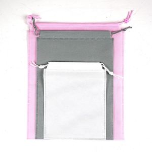 Bolsa de tela no tejida personalizada reutilizable con doble cordón, bolsa de poliéster y PP con asa de algodón, bolsa con cordón de tela no tejida - Product Image 3