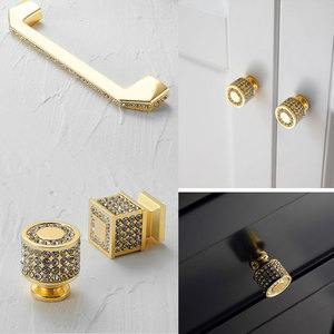 Laiton or cristal tiroir en alliage de Zinc boutons d'armoire poignée de porte d'entrée armoire poignée de porte poignées d'armoire de meubles - Product Image 3