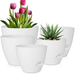 Maceta de plástico autoabsorbente para jardín, con sistema de riego lateral, para personas con poco tiempo, para plantas como Manzanilla de Jardín (Chlorophytum Comosum) - Product Image 5