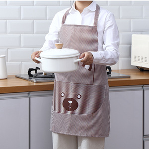 Korean style halter neck <b>blouse</b> with printed bear fashion apron, cute apron for home and kitchen, cooking waistband wholesale. - Product Image 1
