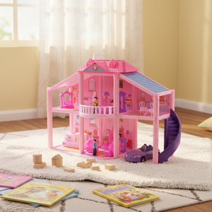 Giocare divertimento di plastica villa mobili fai da te per bambini giocattolo casa di bambola - Product Image 3