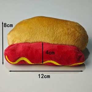Plush Hot Dog Squeak Toy 12cm For Dogs Durable Pet Sound Toy - Product Image 1