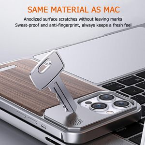 <span class=keywords><strong>Lunette</strong></span> <span class=keywords><strong>en</strong></span> métal <span class=keywords><strong>en</strong></span> aluminium Coque arrière <span class=keywords><strong>en</strong></span> <span class=keywords><strong>bois</strong></span> antichoc Minimalist Slim Aromatherapy Frameless Case Cover pour iPhone 15 14 Pro Max - Product Image 5