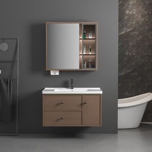 Meuble-lavabo contemporain en bois de chêne de haute qualité - Product Image 4