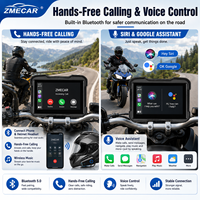 Écran de navigation pour moto étanche IP67, prend en charge le CarPlay sans fil, le BSD, la télécommande, le TPMS et l'enregistrement en boucle.