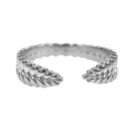 Bague ouverte en argent simple de style italien, bijoux personnalisés bon marché pour femmes