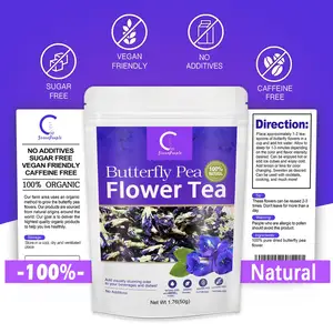 100% cao cấp bướm đậu hoa Bán buôn tinh khiết khô màu xanh đậu hoa teabag giàu anthocyanins