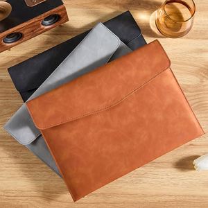 Carpeta de Archivo A4 de Cuero PU, Bolsa para Documentos de Negocios, Bolsa para Archivar Papel A4, Bolsa de Archivo Reforzada, Maletín de Gran Capacidad para Contratos de Oficina - Product Image 1