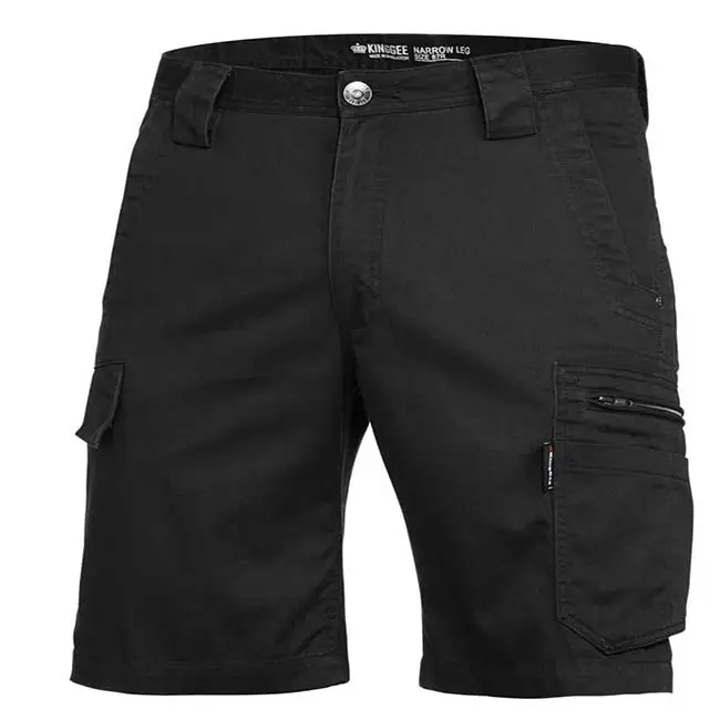 Fish king — Short noir bleu marine kaki 100% coton, avec poches Cargo, Triple coutures, entrejambe pour travail d'été, court