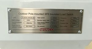 Venta de Fábrica FLW34-24/630-20 12kV 24kV <span class=keywords><strong>Interruptor</strong></span> Seccionador de Carga <span class=keywords><strong>SF6</strong></span> de Alta Tensión Manual de Montaje en Poste - Product Image 3