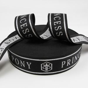 Fashion Smooth Polyester Belt Soft Recycled Polyester <b>Webbing</b> 50mm Band Belt Jacquard Elastic Band With Double Colors Logo - Product Image 2