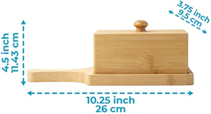 Boîte à beurre simple en bambou avec couvercle, boîte de rangement pour beurre de qualité alimentaire - Product Image 4
