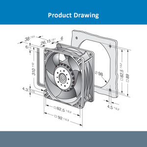 Ventilador axial industrial ebm-papst 3214JH 92x92x38mm 24V DC para fuente de alimentación de servidor - Product Image 4