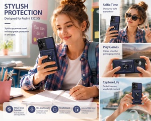Funda Protectora para <span class=keywords><strong>Redmi</strong></span> 13C/15C, Resistente a Impactos y Agua, TPU+PC con Ventana Deslizante - Product Image 2