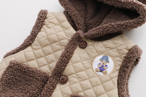 Vente en gros 0-3 ans bébé garçon 3 pièces ensemble de vêtements à <span class=keywords><strong>capuche</strong></span> hiver velours épais gilets <span class=keywords><strong>gilet</strong></span> costume nouveau-né polaire ensemble de vêtements - Product Image 5