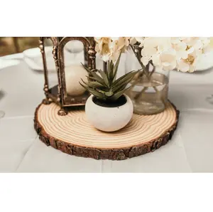Décoration de table de mariage campagnard personnalisée décoration de table support à gâteau en bois naturel tranches de bois