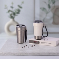 Gobelet isotherme en acier inoxydable personnalisé de qualité supérieure avec couvercle à cordon, cadeau promotionnel d'entreprise de luxe, mug de voyage