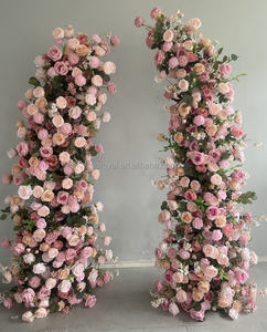 צבע יער באביב צבעוני סידור פרחים חתונה סידור פרחים מלאכותיים סגול ורוד לבן קשת קישוט כניסה - Product Image 6