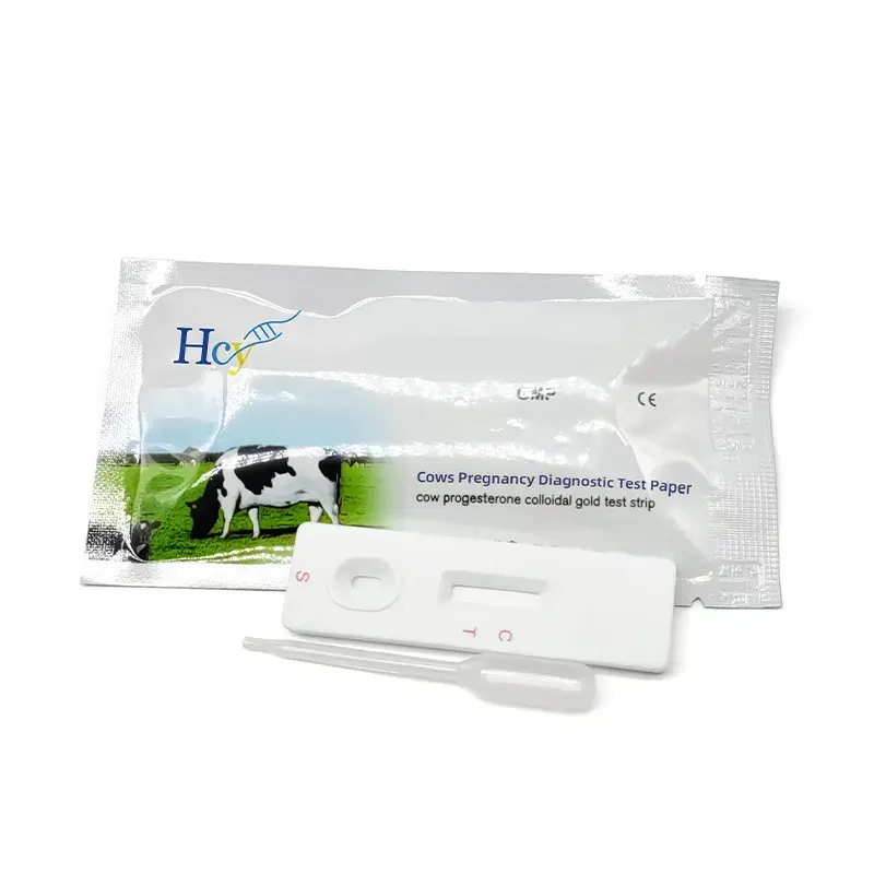 डिस्पोजेबल पशु नैदानिक सुअर पशु मूत्र गाय प्रारंभिक एचसीग गर्भावस्था परीक्षण पट्टी किट