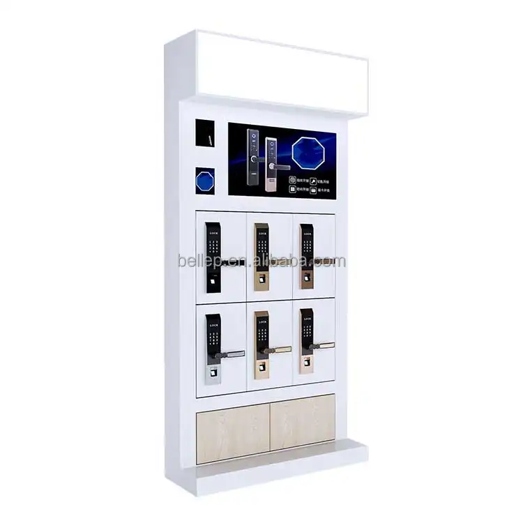 Customize Retail Shop Furniture Display Rack Floor Smart Door Lock Display Stand