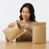 Pochette d'expédition en papier kraft rembourrée alvéolée haute résistance avec logo personnalisé pour emballage OEM