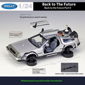 WELLY 1:24 Macchina del Tempo di Ritorno al Futuro II, Modellino in Lega Pressofusa con Modalità Hover, Regalo per Collezionisti, Vendita all'Ingrosso - Product Image 2