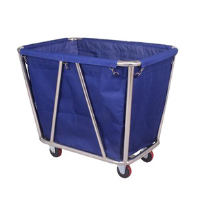 Carrito de Ropa de Hotel de Acero Inoxidable con 4 Ruedas, Carrito de Limpieza Parcialmente Cerrado para Servicio a la Habitación - Product Image 5
