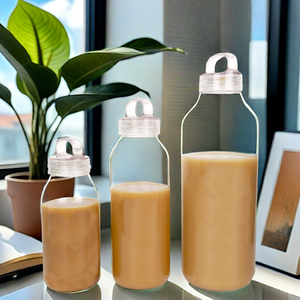 Xách tay mang cup đi kèm du lịch thể thao cao Borosilicate 300 500 900ml chai nước thủy tinh với Tritan xử lý - Product Image 3