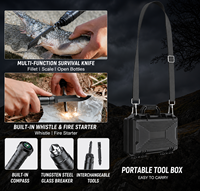 Ensemble d'outils de survie multifonctionnel avec pelle pliable, étui de rangement, pelle d'urgence robuste pour le camping en plein air