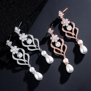 RAKOL EP2332 High Quality Jewelry Zircon Stud <b>Pearl</b> <b>Earrings</b> - Product Image 5
