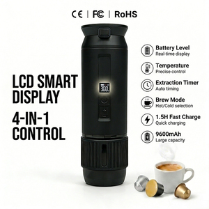 Cafetera Espresso Compatible con <span class=keywords><strong>Dolce</strong></span> <span class=keywords><strong>Gusto</strong></span>, Pantalla LCD, Nivel <span class=keywords><strong>de</strong></span> Batería, 9600mAh, Carga en 1.5H, Frío/Caliente, Doble Función, 4 en 1, Café Molido, OEM - Product Image 1
