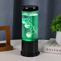 Lampe de table LED à changement de couleur RGB en forme de méduse, design moderne TH, commande tactile, dôme en plastique noir, abat-jour