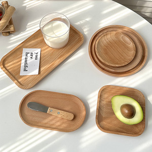 Plateau de service <span class=keywords><strong>rectangulaire</strong></span> en bois d'acacia de style japonais, <span class=keywords><strong>assiette</strong></span> en bois de hêtre pour fruits, thé, dessert, usage domestique, hôtel, fête - Product Image 3