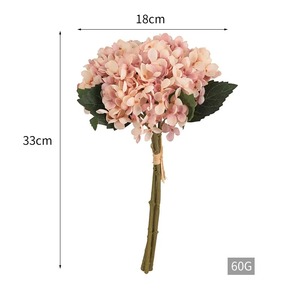 Decoración Nórdica para el Hogar, Hortensias Artificiales al por Mayor, Ramo de Hortensias de Seda Vintage de 3 Ramas para Decoración de Bodas - Product Image 5