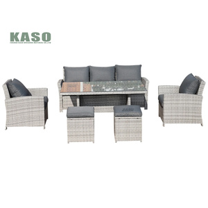 Juego de muebles de aluminio para jardín, muebles de mimbre de lujo para Patio, sofá de mimbre, conjunto de conversación - Product Image 3