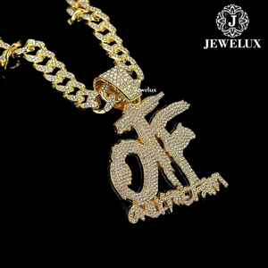 Precio de Exportación: Lujoso Amuleto de Plata 925 Bañado en Oro con Certificación IGI, Diseño Hip Hop, Pieza Destacada para Aniversario, Estilo Indio - Product Image 1