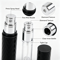 Flacon de parfum en plastique rechargeable, flacons vides pour échantillons 5 ml, flacon de parfum en plastique rechargeable avec pulvérisateur à pompe, cosmétique