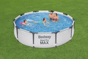 <span class=keywords><strong>Bestway</strong></span> 56408 <span class=keywords><strong>Steel</strong></span> <span class=keywords><strong>Pro</strong></span> <span class=keywords><strong>MAX</strong></span> Marco redondo Juego de piscina sobre el suelo 3,05 M X 76 cm Piscina familiar de PVC para exteriores - Product Image 2