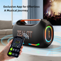 Sistema de Altavoces Activos Estéreo Profesional Ze41, Salida de 250 W, Alimentado por Batería, Woofer de 6.5 Pulgadas, para Cine en Casa, Fiestas, con Luces LED RGB