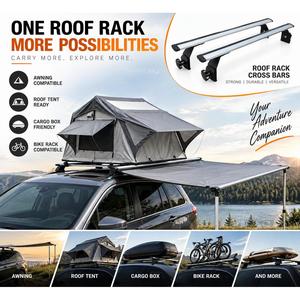 Barras Transversales para Techo de Jeep Wrangler JL, Portaequipajes de Aluminio para Canaletas de Lluvia, Color Negro - Product Image 2