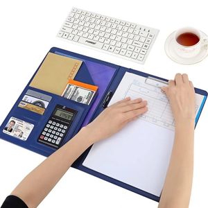 Bán buôn PU da danh mục đầu tư Túi Clip tập tin thư mục A4 tài liệu thư mục chất kết dính đa chức năng danh mục đầu tư da tập tin thư mục - Product Image 5