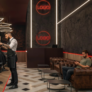 กระจกแต่งหน้าแบบพกพาทันสมัย พร้อมไฟ LED สำหรับร้านเสริมสวย เฟอร์นิเจอร์โชว์สินค้าสำหรับร้านเสริมสวย ใช้ในคลังสินค้า หรือพื้นที่รับประทานอาหาร ทำจากไม้ - Product Image 1