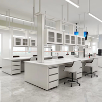 Poste de travail de laboratoire pour étudiants, banc de laboratoire tout en acier pour la chimie, la biologie, l'enseignement scientifique et les cours pratiques universitaires