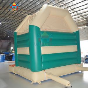 Castillo Inflable Comercial Resistente, Clásico, Verde y Beige, Casa de Brinco Comercial para Alquiler en Fiestas y Eventos al Aire Libre - Product Image 6