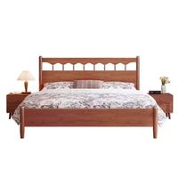 Meubles de chambre à coucher au design classique Lit king size Lit nordique en bois massif Lit en bois à dossier souple avec boîte haute pour hôtel à la maison