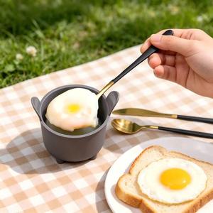 Moldes de silicona de grado alimenticio para huevos pochés, recipientes reutilizables antiadherentes para freidora de aire, aptos para <span class=keywords><strong>microondas</strong></span>, herramienta para el desayuno - Product Image 5