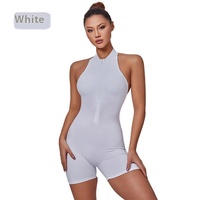 Nouveau justaucorps de yoga aérien style européen et américain pour femme, respirant, séchage rapide, en Spandex/Nylon, col en V, sans manches, pour le sport