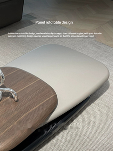 Modern Simple <strong>Rotate</strong> Oval Center <strong>Table</strong> for Home Decorative Unique Design Swivel Villa <strong>Coffee</strong> <strong>Table</strong> Wood - Product Image 6