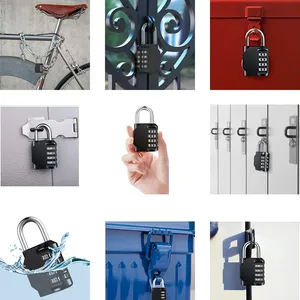 1pc Combination Lock Resettable 4 Digit <b>Padlock</b> with Combination Waterproof and Heavy Duty Combination <b>Padlock</b> Outdoor - Product Image 3